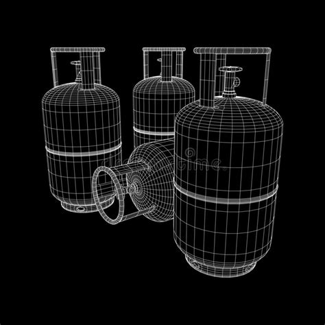 Wireframe Inflamable Del Dep Sito De Gasolina Ilustraci N Del Vector