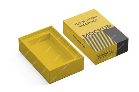 Premium Psd Top Bottom Paper Box Packaging Mockup