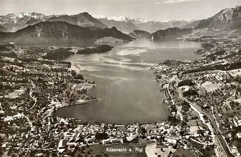 Alte AK Flugaufnahme Küssnacht am Rigi Vierwaldstättersee Kaufen