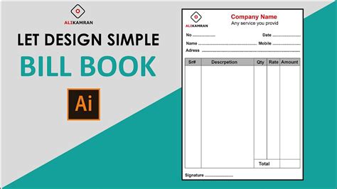 How To Design Simple Bill Book For Beginner I Simple Bill Book Design