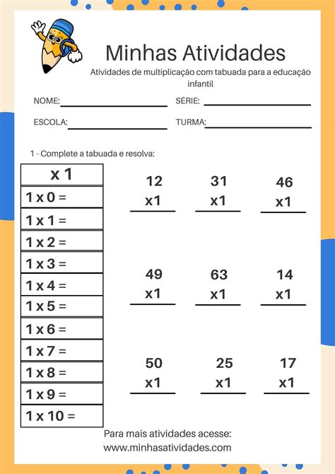 Caderno Atividades Tabuada Multiplica O