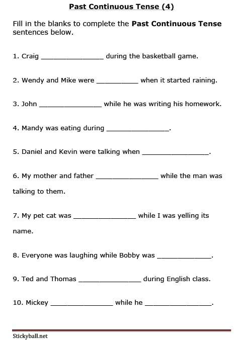 Past Continuous Tense Practice