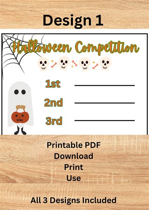 Halloween Costume Contest Cards Halloween Competition Printable Voting