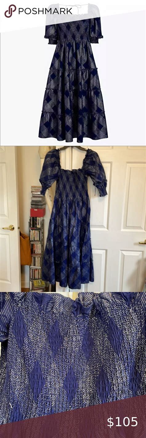 Euc Hill House Nesli Nap Dress In Blue Glitter Check Clothes Design