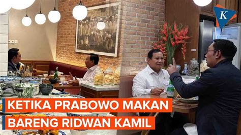 Prabowo Makan Malam Bersama Ridwan Kamil Ada Apa Youtube