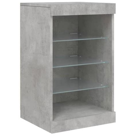 Mxzzand Buffet avec lumières LED gris béton 41x37x67 cm DX1416