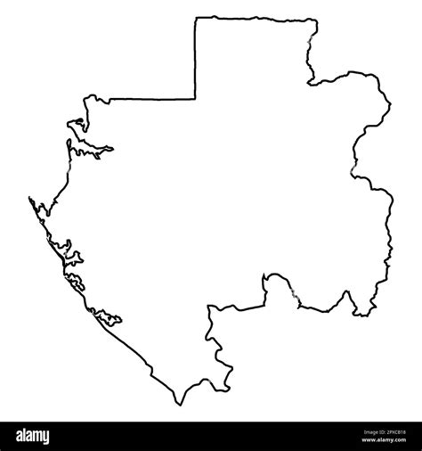 Mapa De Silueta Del País Africano De Gabón Aislado Sobre Un Fondo