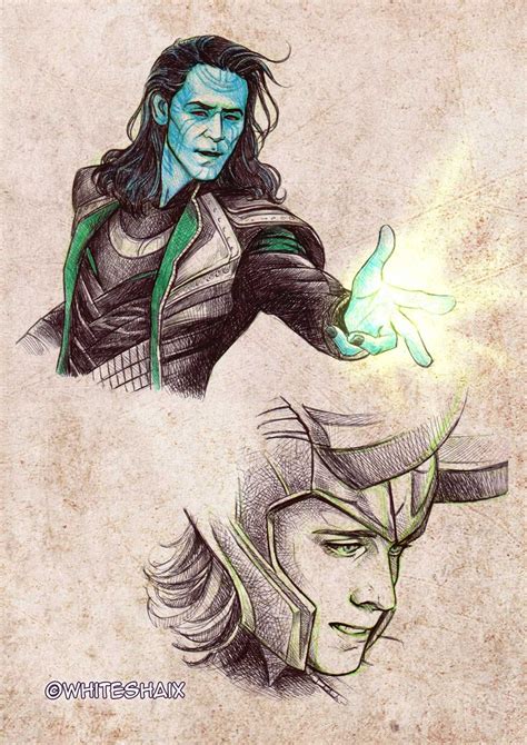 Loki Sketches 02 By Whiteshaix On Deviantart Loki Thor Tom Hiddleston