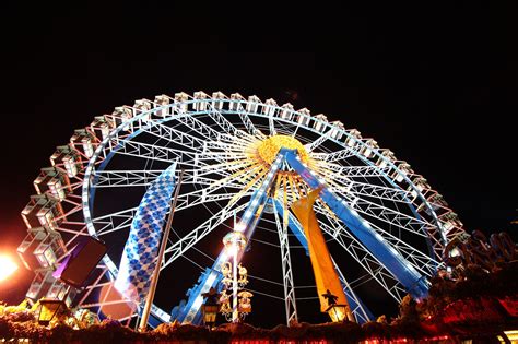 Oktoberfest Riesenrad Nacht Kostenloses Foto Auf Pixabay