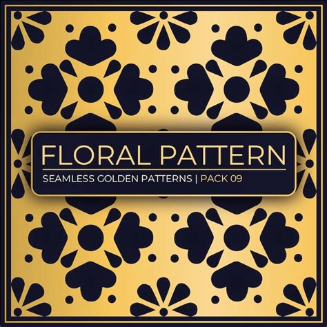 Premium Vector Vector Set Of Seamless Golden Floral Patterns Isolated