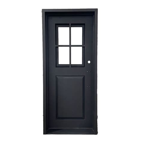 Metal Steel Exterior Wrought Iron Single Door with Clear Glass - China ...