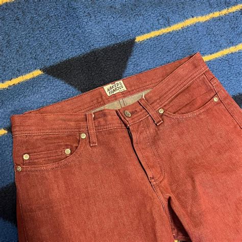 Naked Famous Raw Japanese Pomegranate Selvedge Depop