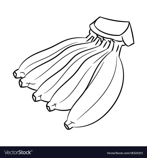 Line drawing of banana -simple Royalty Free Vector Image