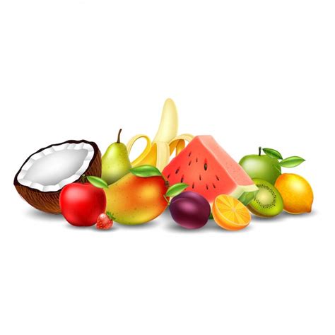 Premium Vector | Set of Fruits isolated on white background