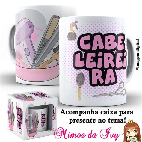 Caneca Porcelana Caixinha Profiss Es Cabeleireira M Elo