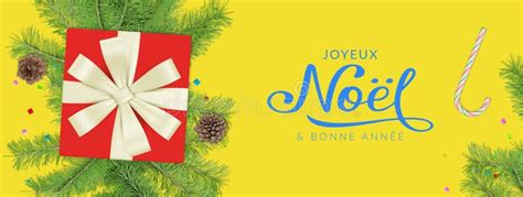 Merry Christmas and Happy New Year Lettering in French Stock Illustration - Illustration of ...