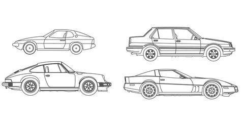 CAD drawing file contains various types of Car model blocks design ...