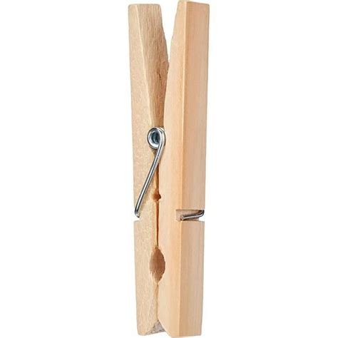 Pince à Linge en Bois Robuste Géant en Bois Brute 10 cm 60 Pièces