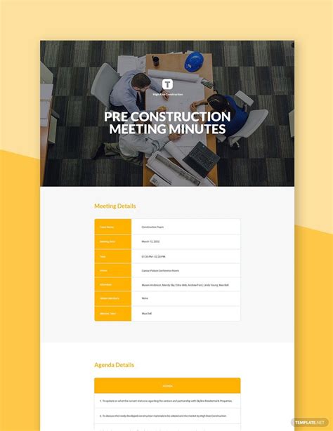 Construction Meeting Minutes Template