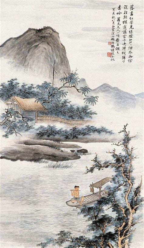 高古传统，满纸秀逸，冯超然山水画作品欣赏