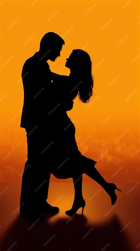 Premium AI Image | silhouette of couple in love illustration