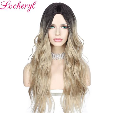 Lvcheryl Machine Made Simulated Scalp Synthetic Wig Ash Blonde Dark