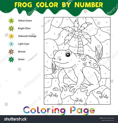 Frog Color By Number Frog Coloring Stock Vector Royalty Free 2241242389 Shutterstock