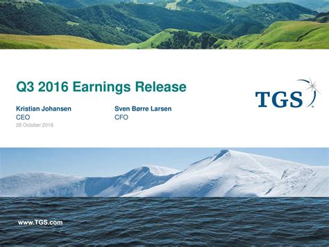 Tgs Nopec Geophysical Company 2016 Q3 Results Earnings Call Slides