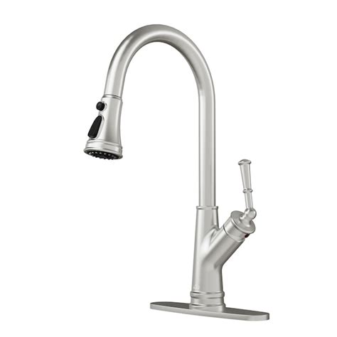 Casainc Matte Black Single Handle Pull Out Kitchen Faucet With Sprayer Deck Plate Included In