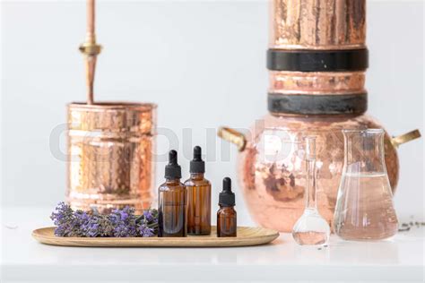 Distillation Of Lavender Essential Oil Copper Alambic In A