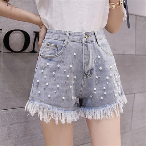 High Waist Denim Shorts Women Summer 2018 New Fashion Tassel Leg