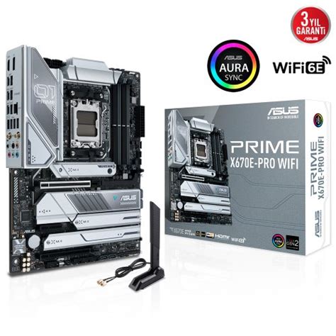 Asus Prime X670e Pro Wifi Amd X670 Soket Am5 Ddr5 6400 Oc Mhz Atx Gaming Oyuncu Anakart