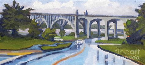 Newport Bridge Underpass Painting By Wendy Davis Pixels