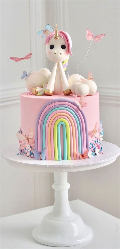 25 Baby Girl First Birthday Cake Ideas : Butterfly, Rainbow and Unicorn Cake