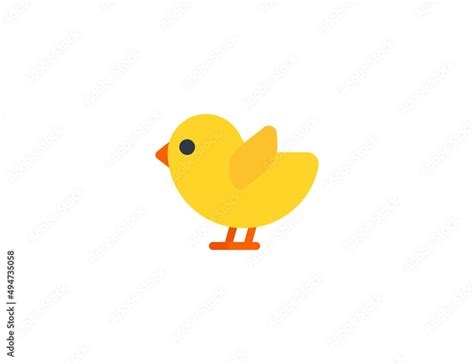 Baby Chick Side View Vector Flat Emoticon Isolated Baby Chick Emoji