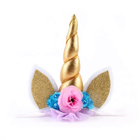 Diadema Con Corona De Flor De Unicornio Diadema Con Orejas De Cuerno