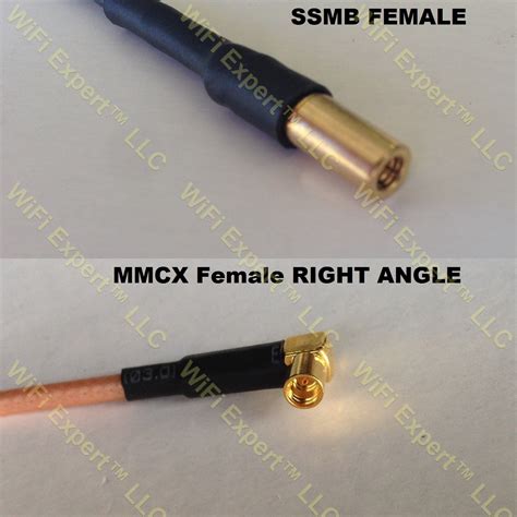 RG316 SSMB Female To MMCX FEMALE ANGLE Coaxial RF Pigtail Cable RF