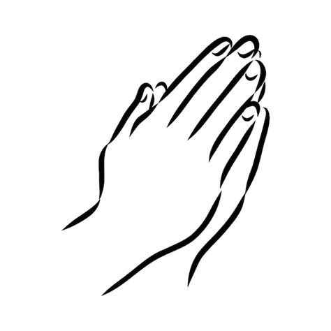 Black Praying Hands Clipart