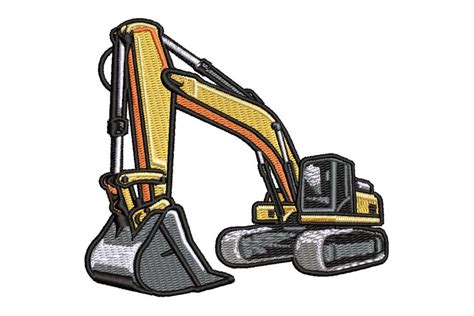 Excavator Machine Embroidery Pattern