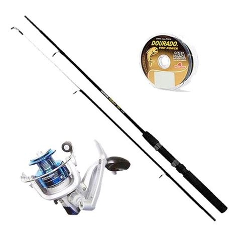 Kit Pesca Molinete 3 Rolamentos Star Vara Linha Mono Casas Bahia