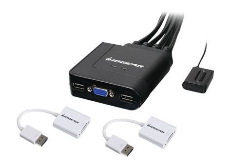 IOGEAR 2-Port VGA and DisplayPort KVM Kit - Cables Included - KVM / audio s - GCS72DPKIT ...