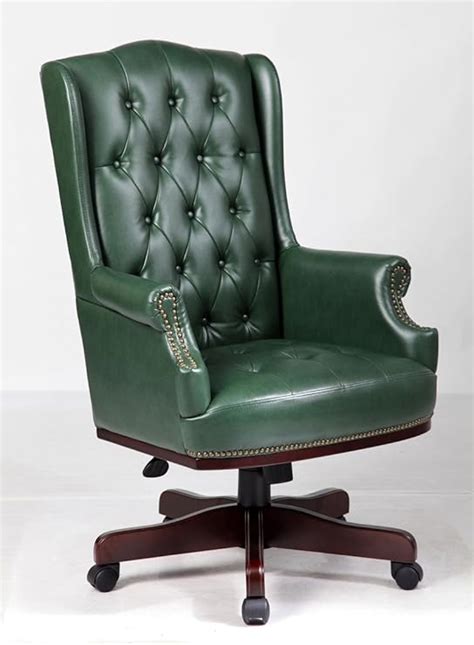 Angelis Bonded Leather Captains Chesterfield Style Managers Desk Chair