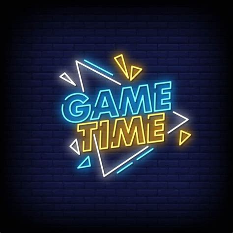 Premium Vector Game Time Neon Signs Style Text Neon Signs Game