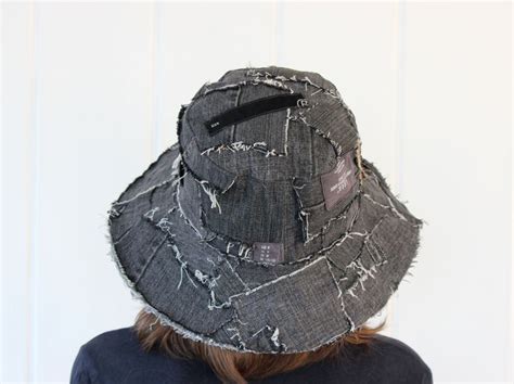 Patchwork Grey Denim Hat Made By Zinanatko Check On Etsy Denim Hat