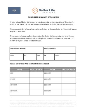 Fillable Online Sliding Fee Discount Application Name Date Of Fax