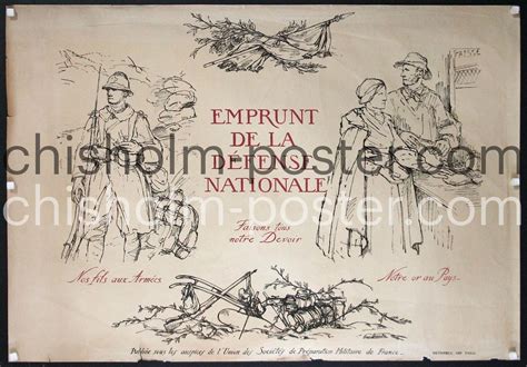 Emprunt De La Defense Nationale Original Vintage Poster Chisholm