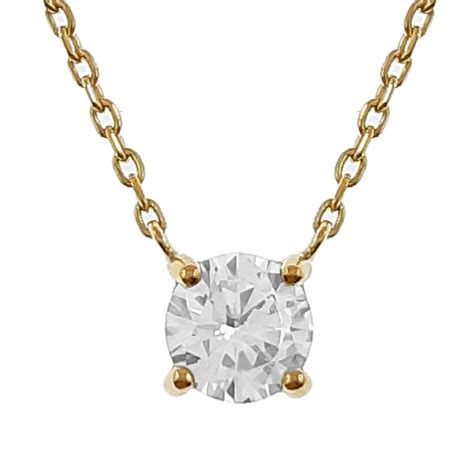 ACHETER COLLIER SOLITAIRE PLAQUE OR 18 CARATS ET OXYDE ZIRCONIUM