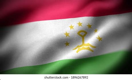 Close Waving Flag Tajikistan Flag Symbols Stock Photo 1896267892 ...