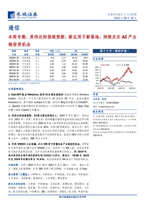 通信行业本周专题：英伟达财报超预期，新应用不断落地，持续关注ai产业链投资机会