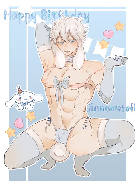 Rule 34 1boy Albino Ambush Trap Bikini Bishonen Blue Eyes Bulge Cinnamon Cinnamoroll